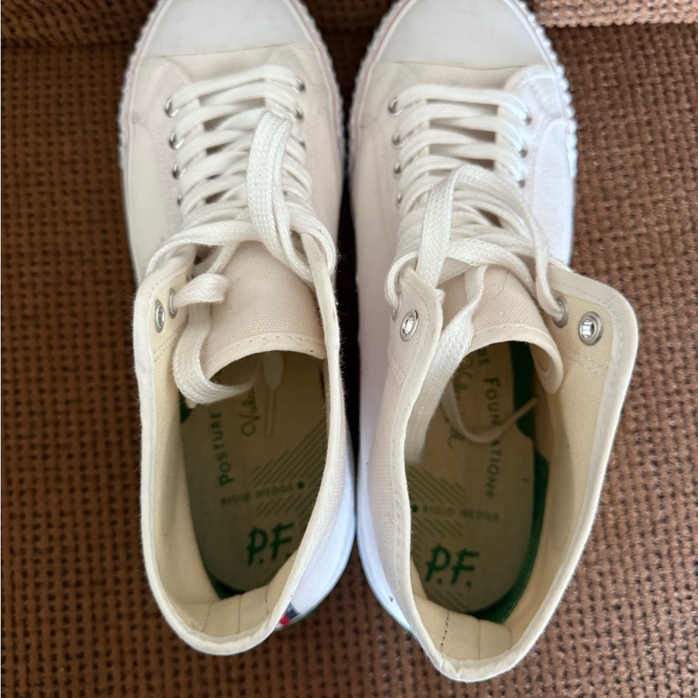 P.F. Flyers Men's White High-Top Sneakers - Picture 3 of 4